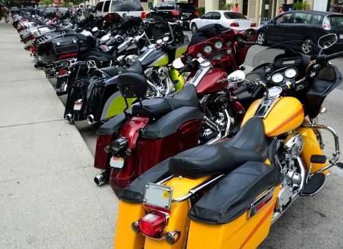 Motorcycles Parked