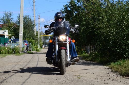 motorcyclist biker honda