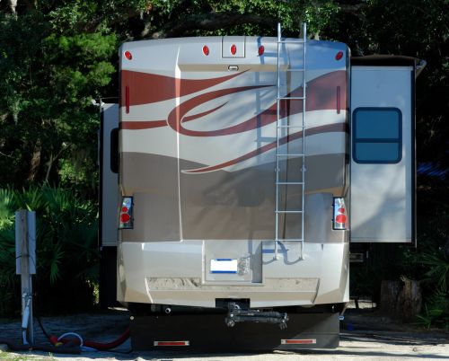 Motorhome Parked At Campsite