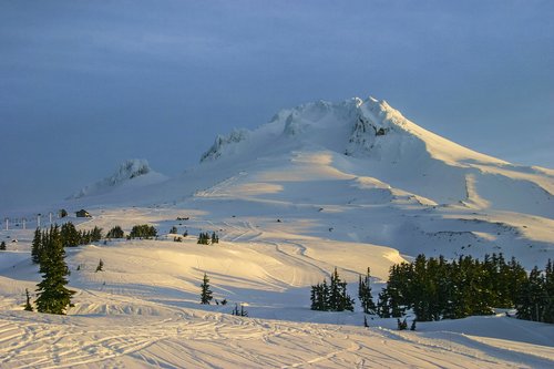 mount hood  snow  mountains