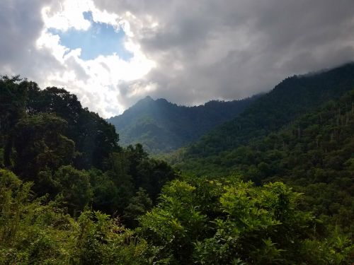 mountain ray sunlight