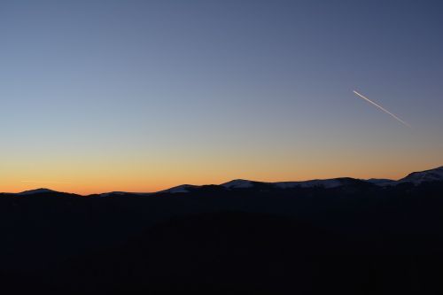 mountain sunset sky