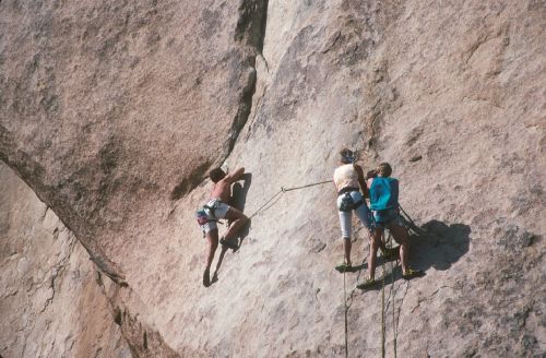 mountain climbers rocks