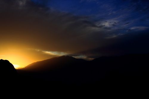 mountain light sunset