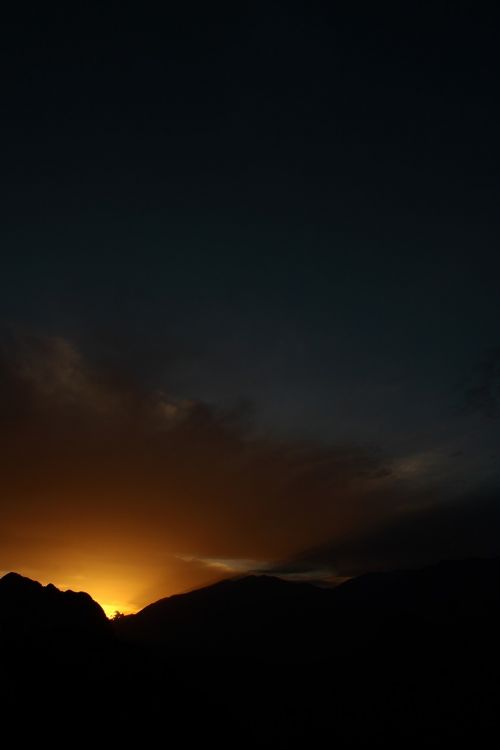 mountain light sunset