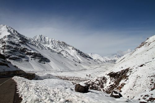 mountain snow crossing