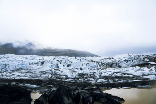 mountain rocks snow