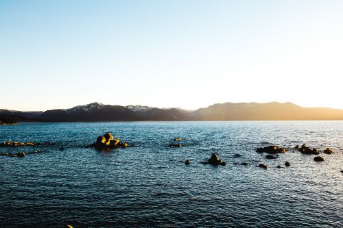 mountain landscape ocean