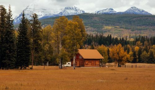 mountain house landscape