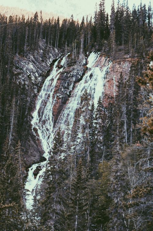 mountain waterfall stream