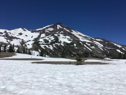 mountain snow blue sky