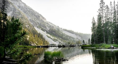 mountain lake green