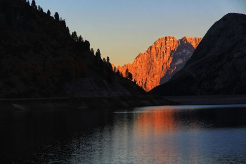 mountain dolomites lake