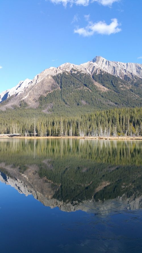 mountain lake reflection