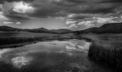 mountain reflection landscape