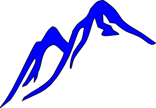 mountain outline blue