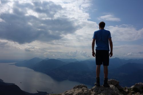 mountain hike sky