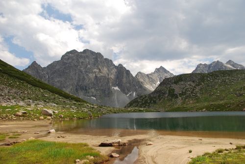 mountain body of water nature