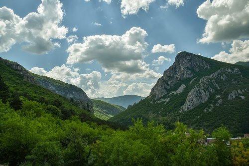 mountain  spring  sky