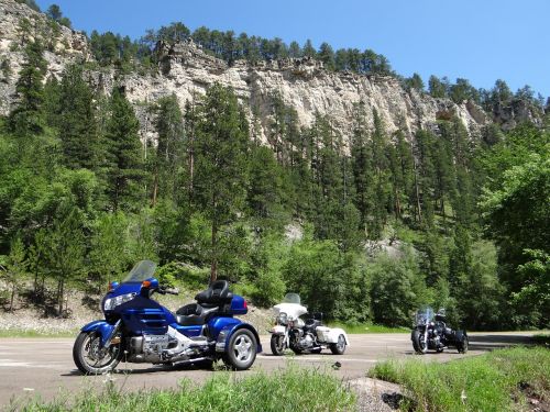 mountain motorcycles blue sky