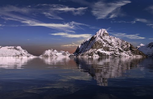 mountain  water  reflection