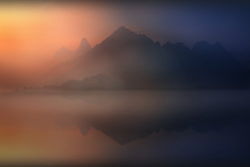 mountain  lake  mist