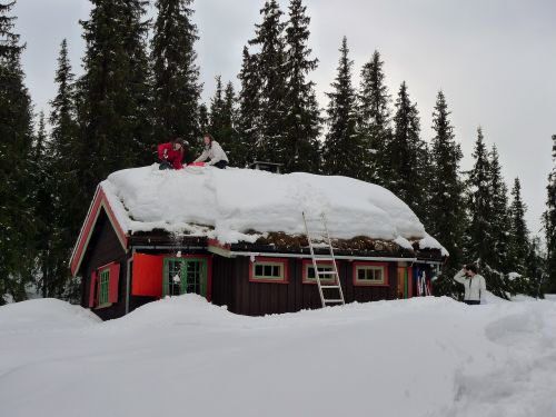 mountain snow cottage