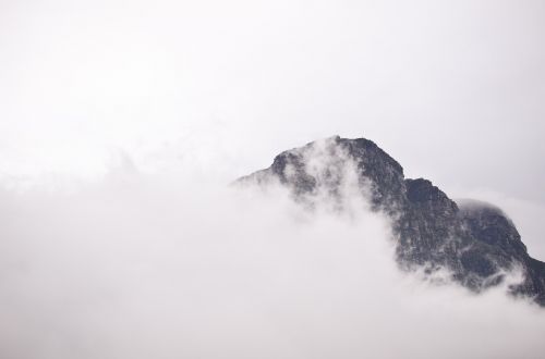 mountain summit fog