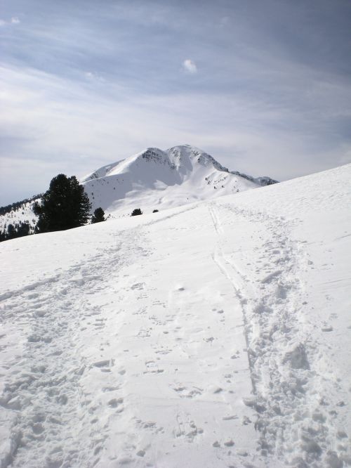 mountain snow sky