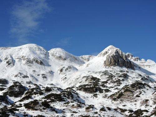 mountain snow sky