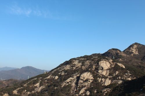 mountain bukhansan mountain blue sky