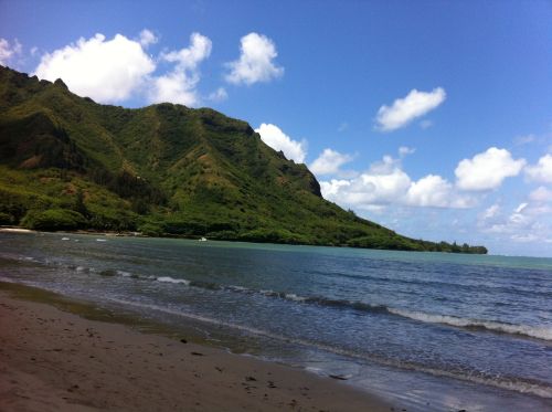 mountain beach sea