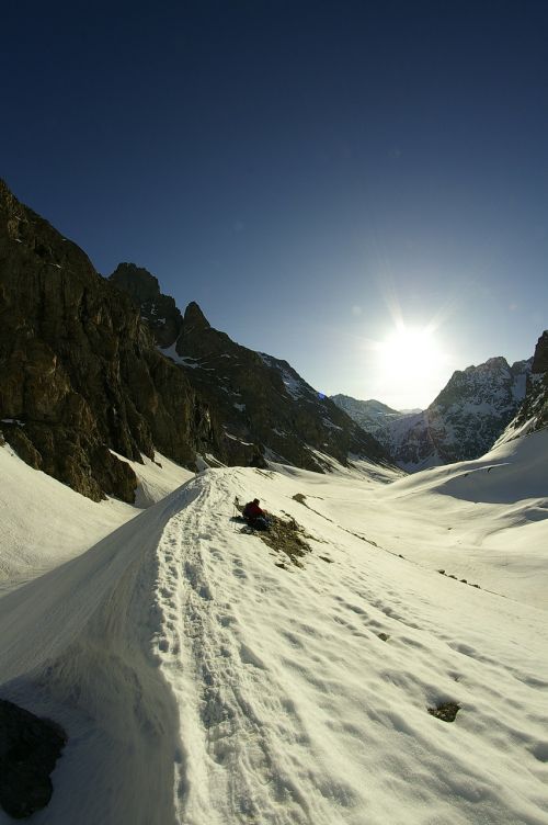 mountain snow spring hike