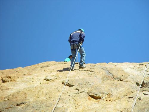 mountain abseiler climber