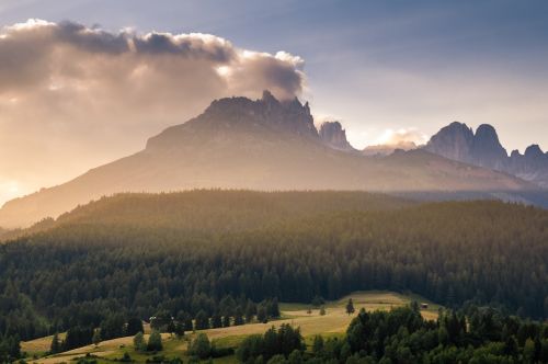 mountain scene morning