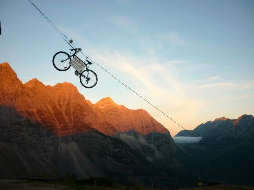mountain bike alpenglühen sunrise