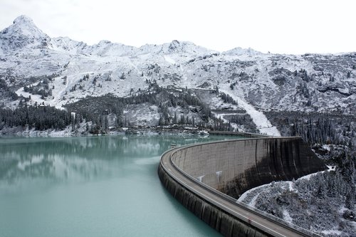 mountain lake  mountain reservoir  kopsstausee