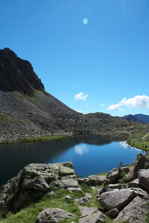 mountain lake summer alps