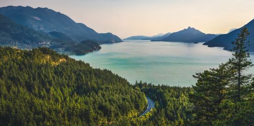 mountain lake view landscape