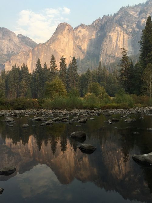 mountain lake reflection mountains