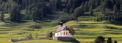 mountain meadow  chapel  alpine