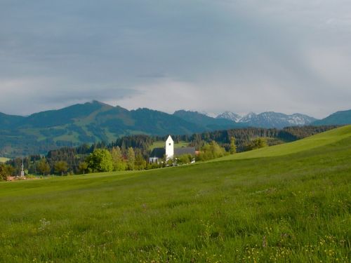 mountain panorama church mittelberg