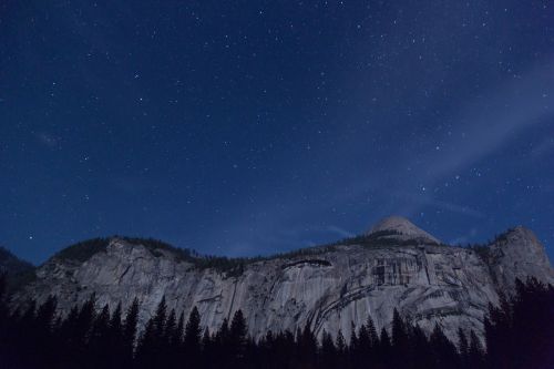 mountain range night stars