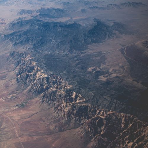 mountain range aerial view landscape