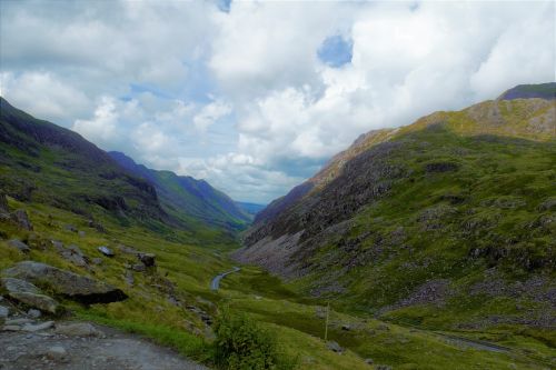 mountain road valley travel