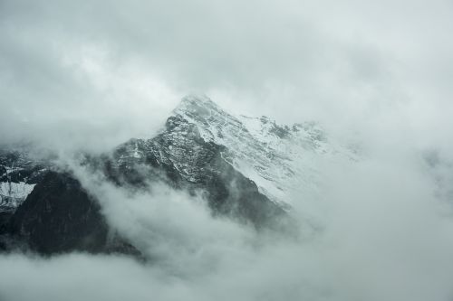 mountain top landscape misty