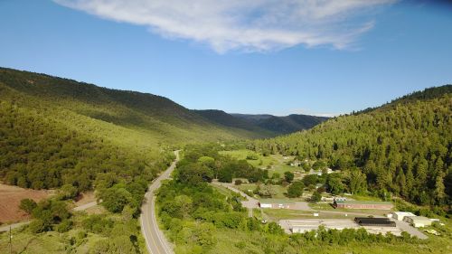 mountain valley aerial photo drone photo