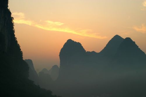 mountains silhouette sunrise