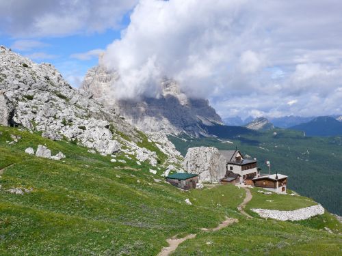 mountains mountain hut dolomites