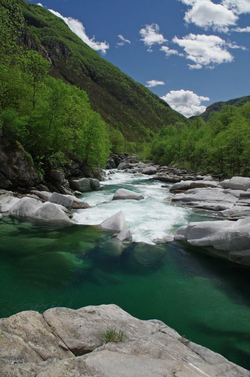 mountains river nature